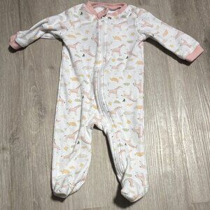 Kyle Deena Adorable Animal Pink and White Kids Footie Pajamas